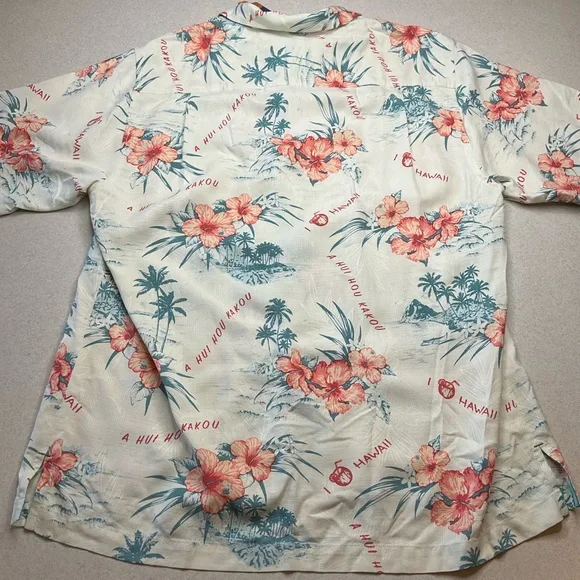 Tommy Bahama Hibiscus Scenic Camp Shirt Medium‎ 100% Silk A Hui Hou Kakou NWT - Picture 5 of 6